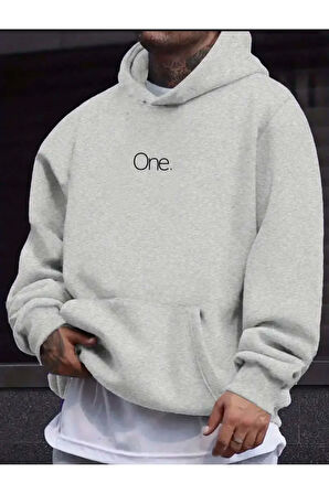 One Yazı Baskılı Kapüşonlu Sweatshirt