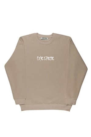 Lenithra One Piece Luffy Anime Sırt Baskılı Unisex Oversize Sweatshirt Bej / L