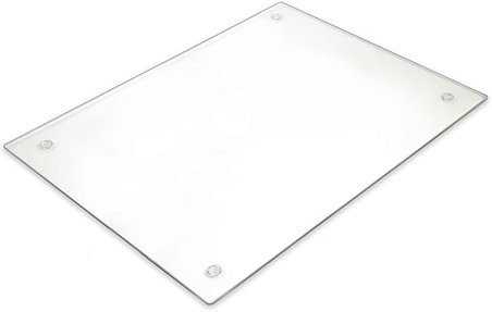 Miabella Home  Şeffaf Cam Kesme Tahtası, Kesme Tablası  Kenarları Oval, Antibakteriyal, Sunum Tahtası