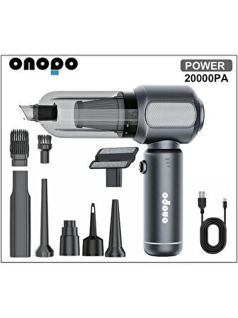 Onopo Power 20000PA 3’ü 1 Arada Şarjlı El Süpürgesi – Yüksek Emiş Gücü, Uzun Çalışma Süresi