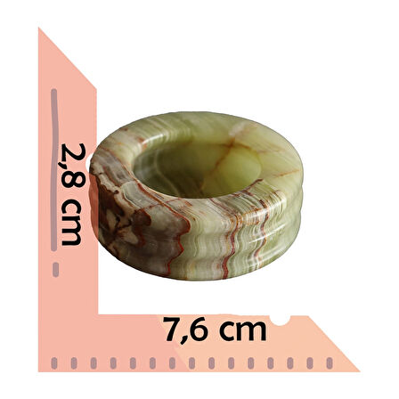 Özgün El Yapımı Oniks Doğal Taş Kül Tablası – Dekoratif 3 Katmanlı Küllük 7,6 cm