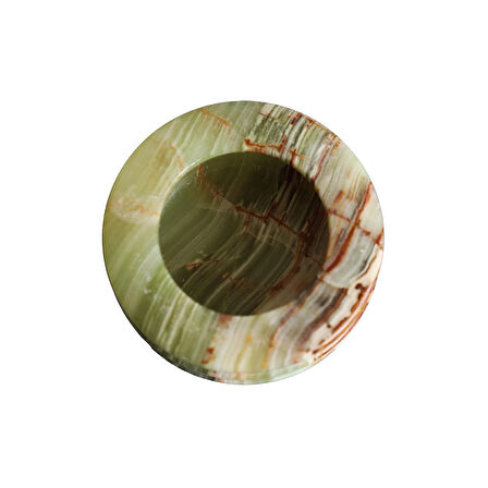 Özgün El Yapımı Oniks Doğal Taş Kül Tablası – Dekoratif 3 Katmanlı Küllük 7,6 cm