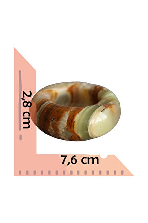 Özgün ve Doğal Oniks Taş Kül Tablası – El Yapımı Dekoratif Taş Küllük (7,6 cm x 2,8 cm)