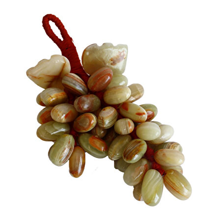 Doğal Oniks Taş 50 Taneli Üzüm Dekor – Feng Shui Bereket ve Bolluk Sembolü, El Yapımı Şık Ev Aksesuarı