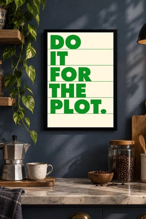 Yeşil Yazılı Motivasyon Afişi Desenli Dekoratif MDF Tablo, Çerçeve Görünümlü Ahşap Poster