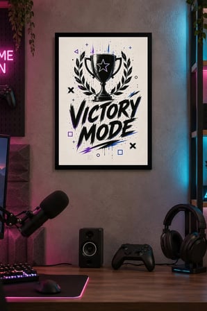 Kupa ve Defne Tacı Oyun Teması Desenli Dekoratif MDF Tablo, Çerçeve Görünümlü Ahşap Poster