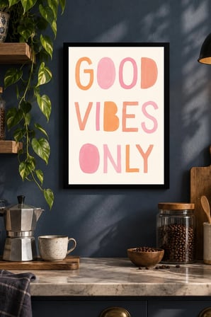 Pembe Yazılı Motivasyon Desenli Dekoratif MDF Tablo, Çerçeve Görünümlü Ahşap Poster