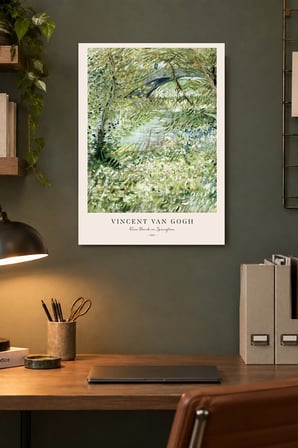 Renkli Çiçekli Kır Manzarası Desenli Dekoratif MDF Tablo, Çerçeve Görünümlü Ahşap Poster