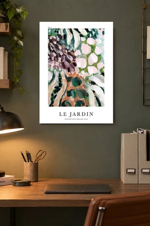 Soyut Bahçe Desenli Dekoratif MDF Tablo, Çerçeve Görünümlü Ahşap Poster