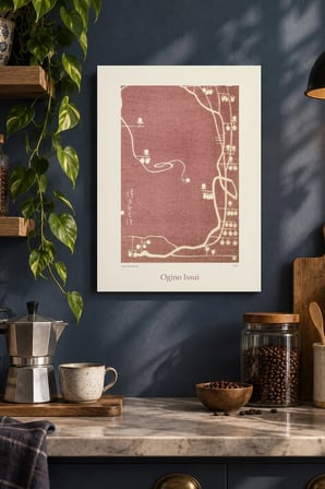 Pembe Krem Soyut Botanik Desenli Dekoratif MDF Tablo, Çerçeve Görünümlü Ahşap Poster
