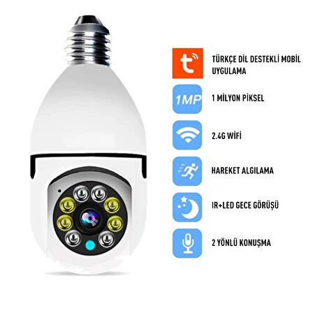 360 Ampul güvenlik kamerası