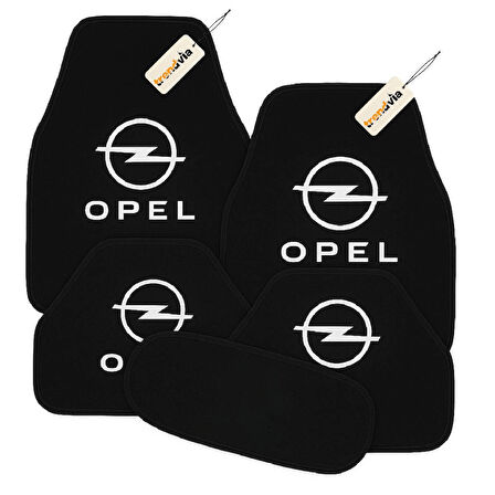 Siyah Renk Opel Logolu Araç Halı Paspas Seti – 5’li Kaymaz Oto Paspas Takımı