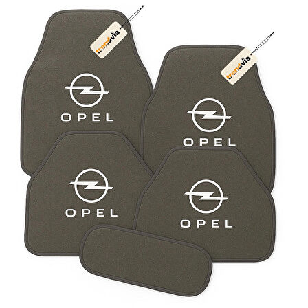 Gri Renk Opel Logolu Araç Halı Paspas Seti – 5’li Kaymaz Oto Paspas Takımı