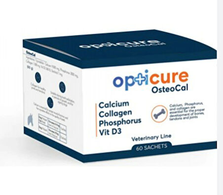 Opticure OsteoCal 1gr 60 şase - Kedi&Köpek Kalsiyum Takviyesi 60 Şase