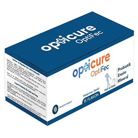 Opticure OptiFec Kedi Köpek Prebiyotik Enzim Mineral Desteği 10 flakon x10ml