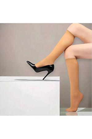 Kadın Muz Çorap 6 Adet Ortakalın Pantolon Çorabı 57 TEN