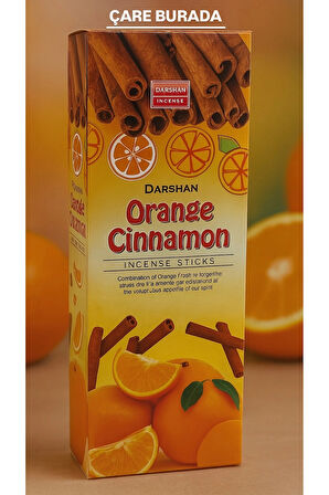 Darshan Incense - Orange & Cinnamon 20'li Çubuk Tütsü ( Portakal & Tarçın)
