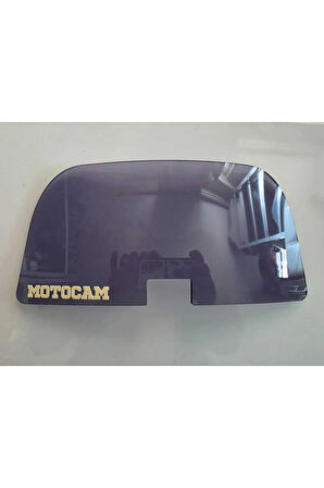 MOTOCAM Rüzgar Saptırıcı Deflektör Camı Ortadan Deliksiz 27x12cm Füme Renkli   (APARATSIZDIR)