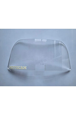 MOTOCAM Rüzgar Saptırıcı Deflektör Camı Ortadan Deliksiz 27x12cm Şeffaf Renkli   (APARATSIZDIR)