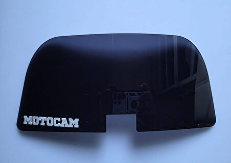 MOTOCAM Rüzgar Saptırıcı Deflektör Camı Ortadan Deliksiz 27x12cm Siyah Renkli   (APARATSIZDIR)