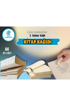 A4 Kitap Kağıdı 2. Hamur Kağıt Göz Yormayan Kağıt 55 gram 500 Adet (1,715KG)