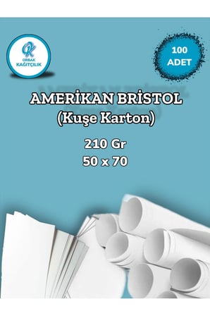 210 Gr. Amerikan Bristol Kağıt Karton 50x70 100 Adet (7,35 KG)