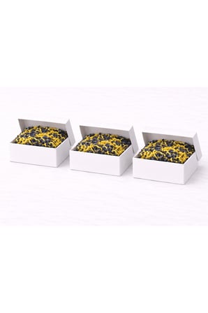 Beyaz Karton Takı Kutusu 9,5x9,5x2 cm – Kapaklı Model | 10 Adet + Taraftar Sarı/Lacivert Kırpıklı