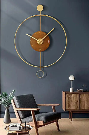 Büyük Boy (50x75cm ) Ispanyol Orbit Time , Metal Ahşap Duvar Saati