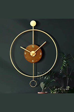 Xxl (60X80CM) Ispanyol Orbit Time , Modern Dekoratif Metal Ahşap Duvar Saati