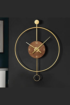 Xxl (60X80CM) Ispanyol Orbit Time , Modern Dekoratif Metal Ahşap Duvar Saati