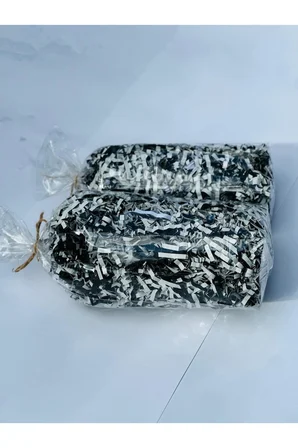 Siyah Beyaz Zigzag Kırpık Kağıt Dolgu – Hediye Kutusu İçi Paketleme ve Dekoratif Dolgu Kağıdı 25 gr