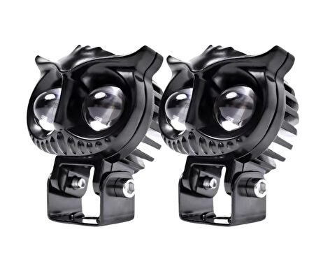 60w Özel Tasarım Owl Motosiklet Amber-beyaz Sis Lambası
