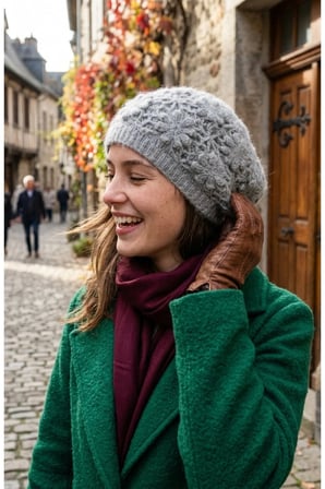 El Örgüsü Siyah Kadın Bere Tığ İşi Çiçek Motifli Bohem Kışlık Şapka - Vintage Stil Yumuşak Örgü Bere Modeli