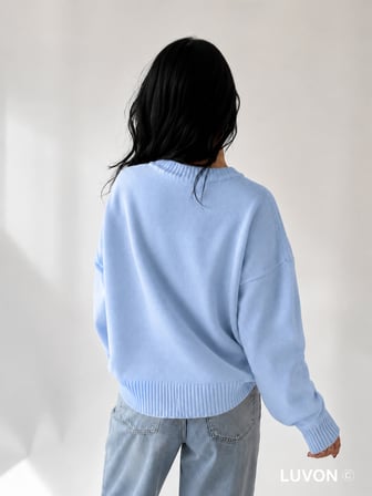 Mavi Bisiklet Yaka Oversize Triko Kadın Kazak