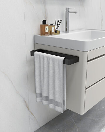 Orkide X YENİ Mat Siyah Duvara Monte Havluluk | Modern ve Şık Banyo Aksesuarı