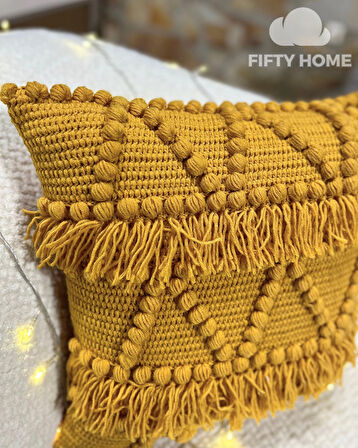 1 adet El örmesi kırlent 100% handmade 43 x 43 cm