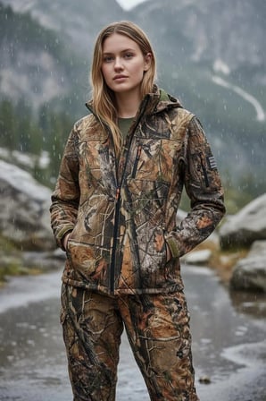Tagon Softshell (Su Geçirmez) Orman Desen Kamuflaj Mont