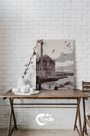 Ortaköy Cami Sayılarla Boyama Seti, Hobi Seti, 40X50 Tablo, Fırça Boya, Numaralı Tuval