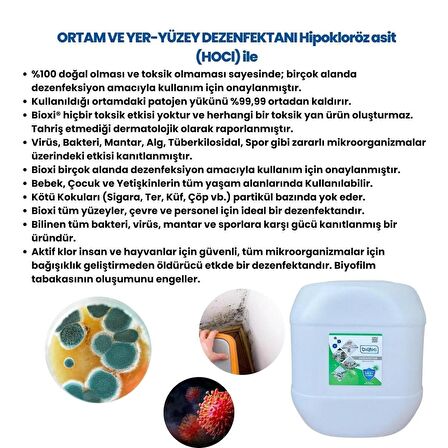 Bioxi® Ortam & Yer - Yüzey Dezenfektanı 30 LT /Hipokloröz asit (HOCl) bazlı (ALKOLSÜZ)