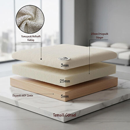 Barış Dizayn Doğal Ahşap Ortopedik Wellsoft Peluş Kedi Yatağı Yer Yatağı 40x50cm (2 renk)
