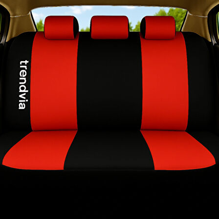 Kırmızı Siyah Ortopedik Şerit Oto Kılıfı Takımı - Tüm Koltuklara Uygun