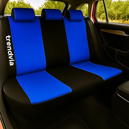 Mavi Siyah Ortopedik Şerit Oto Kılıfı Takımı - Ön Arka Koltuklara Uygun