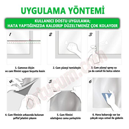 45 Cm X 7 Metre Buzlu Statik Yapışkansız Kumlama Cam Folyo Ev Ofis Duşakabin Desenli Cam Filmi