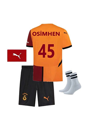 Yenteks  Victor. Osimhen. 45 Numara Sarı-Kırmızı Iç Saha Galatasaray. Çocuk Forma Takımı