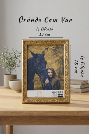 Osmanlı Motif Serisi 13x18 cm Fotoğraf Çerçevesi Camlı Ayaklı Dekoratif Masaüstü & Duvar Tipi Plastik Çerçeve