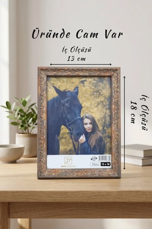 Osmanlı Motif Serisi 13x18 cm Fotoğraf Çerçevesi Camlı Ayaklı Dekoratif Masaüstü & Duvar Tipi Plastik Çerçeve