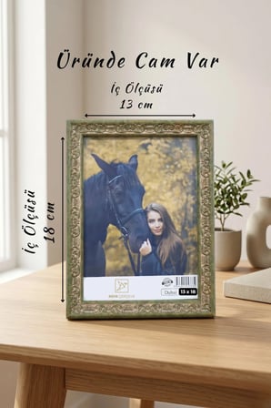 Osmanlı Motif Serisi 13x18 cm Fotoğraf Çerçevesi Camlı Ayaklı Dekoratif Masaüstü & Duvar Tipi Plastik Çerçeve