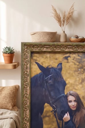 Osmanlı Motif Serisi 13x18 cm Fotoğraf Çerçevesi Camlı Ayaklı Dekoratif Masaüstü & Duvar Tipi Plastik Çerçeve