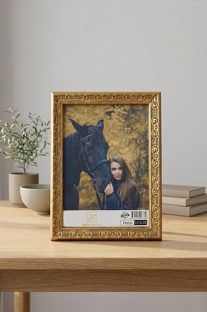 Osmanlı Motif Serisi 15x21 cm Fotoğraf Çerçevesi Camlı Ayaklı Dekoratif Masaüstü & Duvar Tipi Plastik Çerçeve