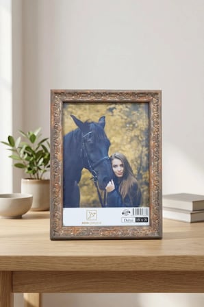 Osmanlı Motif Serisi 15x21 cm Fotoğraf Çerçevesi Camlı Ayaklı Dekoratif Masaüstü & Duvar Tipi Plastik Çerçeve